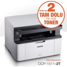 Brother DCP-1511-2T Lazer Yazıcı Tarayıcı Fotokopi USB A4 X2 Kutu Içi Toner