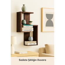 Jet Ağaçkakan Geometrik Ahşap Duvar Rafı – Asimetrik Tasarım