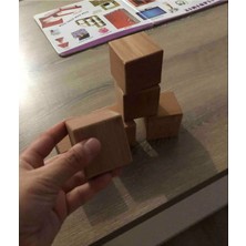 Özbience 10 Adet Ahşap Küp Bloklar Oyun Dekor Istifleme Seti