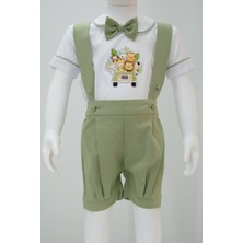 Udoras Tesktil Safari Baskılı Şort Salopet Takım