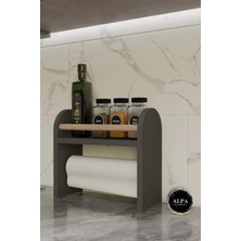 Alpa Ev Mobilya Modern Tezgah Üstü Ahşap Baharatlık Havluluk Mutfak Düzenleyici Raf