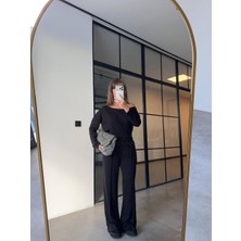 Rapapa Kadın Oversize Fit Siyah Eşofman Takımı – Rahat & Modern Stil 1014 S