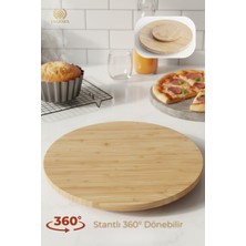 32 cm Döner Standlı Çok Amaçlı Sunum Tabağı, Peynir, Pasta, Pizza Için