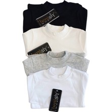 Miviko Kız ve Erkek 4lü Unisex Badisi Mevsimlık ve Kışlık Geylir Yarım Bogazlı Full Esnek Kaliteli Pamuk Kumaş