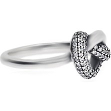 Celikchi Kadın Koyu Renk Kalp ve Sonsuzluk Detay Taşlı Gümüş Yüzük