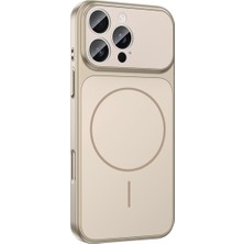 HappyCase iPhone 14 Pro Max Kılıf  Dönüştürücü Görünümlü M-Safe Şarj Özellikli Kamera Korumalı Formen Kapak - Gold