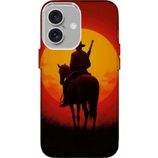 Turkuaz Dijital Pazarlama IPHONE 16 Özel Red Dead Redemption Gün Batımı Tasarımlı Lüks Silikon Kılıf