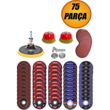 75 Parça Spiral Taşlama Zımpara Diski Seti, 115 Mm, Çok Amaçlı Kullanım