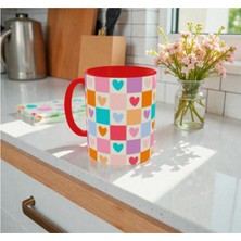 Alpşan Ticaret Sevimli Kalpli Kupa Renkli Kalpli Kupalar Sevgiliye Hediye Kupa Bardak