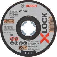 Bosch 115X1,0 mm Paslanmaz Çelik Kesme Diski, Düz, Standart Seri
