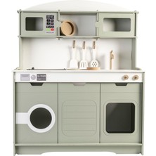 Özbience Ahşap Mutfak Seti, LED Ocağı ve Çocuklar Için Eğlenceli Tasarım