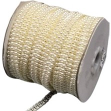 Nuvigo Dikilebilir Sıralı Inci En 1 cm Krem 10 Metre