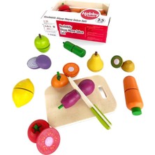 Özbience Eğitici 22 Parça Ahşap Meyve Seti, Eğlenceli ve Öğretici Oyunlar