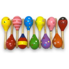 Özbience Renkli Ahşap Marakas Seti, Eğlenceli Müzik Aksesuarları, 2'li Set