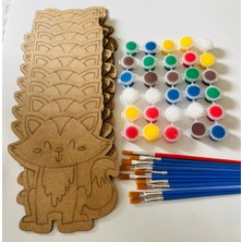 Özbience Sevimli Kediler Ahşap Boyama Seti – Eğitici 10 Parça Figür ve Boya Seti