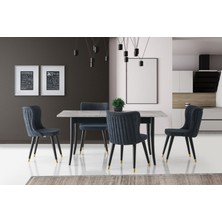 VRL Enzo Mutfak Cafe Masası Arven Ahşap Sandalye Takımı