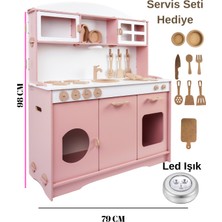 Özbience Pembe Ahşap Boyalı Modern Mutfak Dekorasyonu