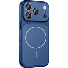 HappyCase iPhone 17 Pro Max Kılıf  Dönüştürücü Görünümlü M-Safe Şarj Özellikli Kamera Korumalı Formen Kapak - Gümüş
