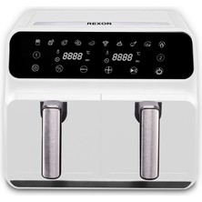 Özbience Çift Bölmeli Beyaz Air Fryer 8l, Sağlıklı ve Pratik Pişirme Ekipmanı