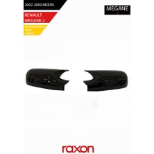 Raxon Renault Megane 2 - 2002-2009 Batman & Yarasa Ayna Kapağı – Parlak Piano Black Sport