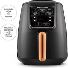 Özbience Air Pro Cook Xl 2-In-1 Konuşan Airfryer, Siyah ve Bakır, 4 Kişilik