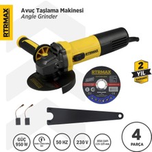 Güçlü 125 mm Avuç Taşlama Makinası, 950 W, Devir Ayarlı