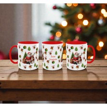 Alpşan Ticaret Kişiye Özel Yılbaşı Temalı Kupa – Isim Yazılı Noel Baba ve Geyik Baskılı Yeni Yıl Hediyesi