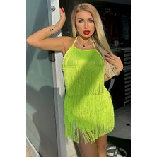 BMD Püsküllü Salsa Elbise - Yeşil