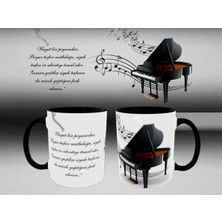 Alpşan Ticaret Piyano Baskılı Kupa Bardak Müzik Öğretmenine Hediye Kupa Bardak Piyano Kupa Bardak