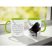 Alpşan Ticaret Piyano Baskılı Kupa Bardak Müzik Öğretmenine Hediye Kupa Bardak Piyano Kupa Bardak