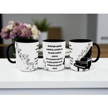 Alpşan Ticaret Piyano Baskılı Kupa Bardak Müzik Öğretmenine Hediye Kupa Bardak Piyano Kupa Bardak