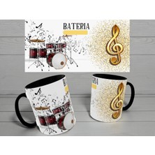 Alpşan Ticaret Bateri Basklı Kupa Bardak Müzik Öğretmenine Hediye Kupa Bardak Davul Baskılı Kupa