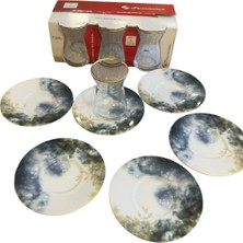 Gürses Home 26 Parça, 6 Kişilik Kahvaltı Takımı, Fıne Bone Porselen, Mavi