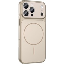 HappyCase iPhone 15 Pro Kılıf  Dönüştürücü Görünümlü M-Safe Şarj Özellikli Kamera Korumalı Formen Kapak - Gold
