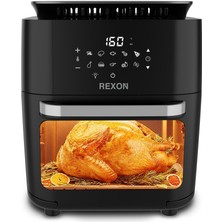 Özbience Yüksek Kapasiteli Siyah Air Fryer, 12 Litre, Pratik ve Şık Tasarım