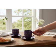 Tutku Home 2’li Türk Kahvesi Fincan Takımı 4 Parça – Fincan ve Tabaklı Şık, Dayanıklı, Hediyelik Set