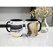 Alpşan Ticaret Org Baskılı Kupa Bardak Müzik Öğretmenine Hediye Kupa Bardak Elektronik Klavye Baskılı Kupa