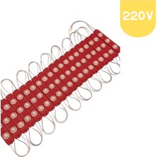 Powerr Led Aydınlatma 220 Volt 2 Watt 3 Lensli Kırmızı 2835 Smd LED Modül IP65 5 Adet Modül