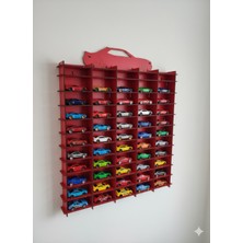 Özbience Kırmızı Renkli Araba Koleksiyon Rafı, Hot Wheels ve Matchbox Uyumlu