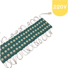 Powerr Led Aydınlatma 220 Volt 2 Watt 3 Lensli Yeşil 2835 Smd LED Modül IP65 5 Adet Modül