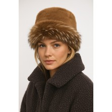 Verahed Rus Kalpak Şapka Kadın Kürk Peluş Kışlık Şapka, Yumuşak Dokulu, Sıcak Tutan Kalpak Model
