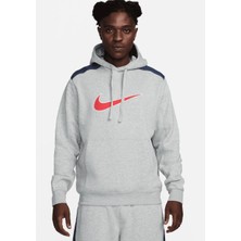 Nike Sportswear Fleece Erkek Gri Günlük Sweatshirt