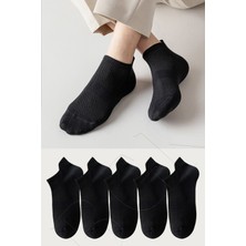 Bgk Unisex Spor Patik Renkli 5'li -48Y-N48-SIYAH Klasik