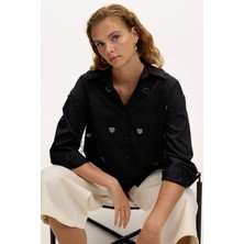 Allyco Taş İşlemeli Rahat Kesim Gömlek