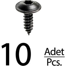 Alpha Auto Part Renault Peugeot Citroen Skoda Fiat Seat Için Torx (Tork) Vida Klips - 10 Adet