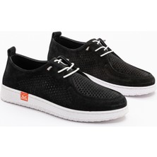 2485 Günlük Rahat Siyah Nubuk Deri Ayakkabı