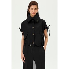 Allyco Bağcık Detaylı Pamuklu Kısa Kollu Gömlek