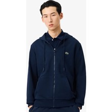 Lacoste Men's Full Zip Hoodie Sweatshirt Erkek Kapüşonlu Tam Fermuar Sweatshirt Lacivert