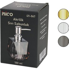 Judge Tombul Kare - Pri̇zma Şeffaf - Renkli̇ Akri̇li̇k - Mi̇ka Kri̇stal Sivi Sabunluk 180ML (5422)