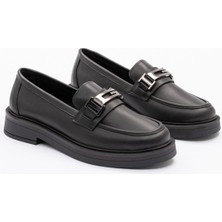 2123 Kadın Siyah Loafer Ayakkabı